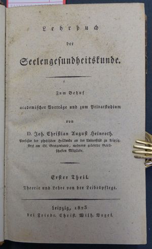 Lot 210, Auction  117, Heinroth, Johann Christian August, Lehrbuch der Seelengesundheitskunde
