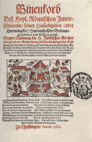 Lot 562, Auction  117, Fischart, Johann, Binenkorb Deß Heyl. Römischen Imenschwarms seiner Hummelszellen 