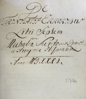 Lot 1010, Auction  117, Servetus, Michaele Villanovanus, De Trinitatis erroribys libri septem. 