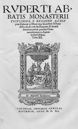 Lot 1158, Auction  117, Rupert von Deutz, Commentariorum, in Apocalypsim Iohannnis