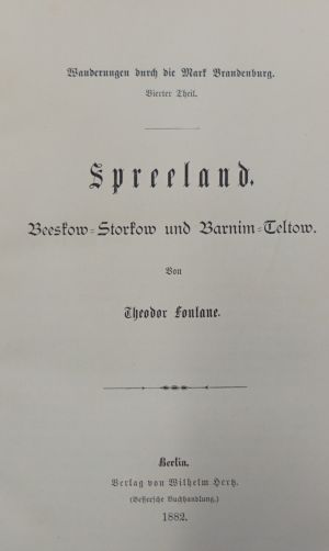 Lot 2048, Auction  117, Fontane, Theodor, Spreeland