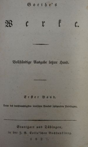 Lot 2051a, Auction  117, Goethe, Johann Wolfgang von, Werke. Vollständige Ausgabe letzter Hand (Großoktav)
