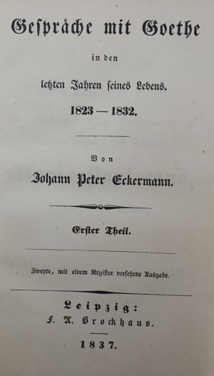Lot 2055, Auction  117, Eckermann, Johann Peter, Gespräche mit Goethe