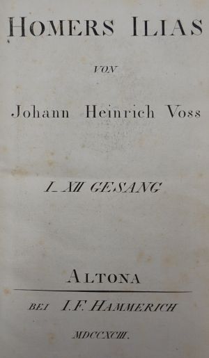 Lot 2071, Auction  117, Homer, Ilias (übersetzt) von Johann Heinrich Voss