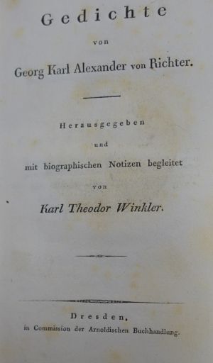 Lot 2104, Auction  117, Richter, Georg Karl A. von, Gedichte