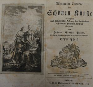 Lot 2117, Auction  117, Sulzer, Johann George, Allgemeine Theorie der Schönen Künste