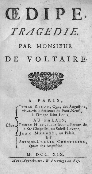 Lot 2132, Auction  117, Voltaire, François Marie Arouet de, Oedipe, tragedie