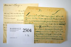 Lot 2504, Auction  117, Barbey d'Aurevilly, Jules, Brief an Charles Narrey + Manuskript