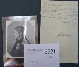 Lot 2521, Auction  117, Carl August, Großherzog von Sachsen-Weimar, Eigenhändiges Billet 1796
