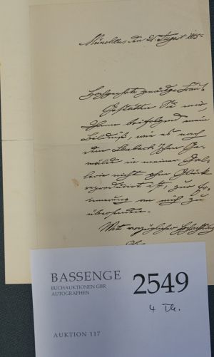 Lot 2549, Auction  117, Schack, Adolf Friedrich Graf von, 3 Briefe 1884-1887