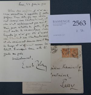 Lot 2563, Auction  117, Zola, Émile, Brief 1901