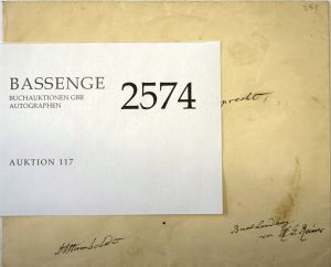 Lot 2574, Auction  117, Humboldt, Alexander von, Eigenhändiger Briefumschlag