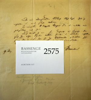 Lot 2575, Auction  117, Humboldt, Wilhelm von, Signiertes Schriftstück