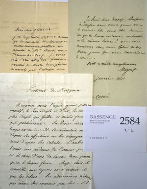 Lot 2584, Auction  117, Mignet, François-Auguste, Manuskript und 2 Briefe
