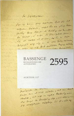 Lot 2595, Auction  117, Ritter, Heinrich, Brief 1858
