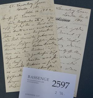 Lot 2597, Auction  117, Seemann, Berthold, 2 Briefe aus London