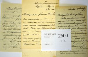 Lot 2600, Auction  117, Siebold, Heinrich von, 4 Briefe an Rosa von Gerold