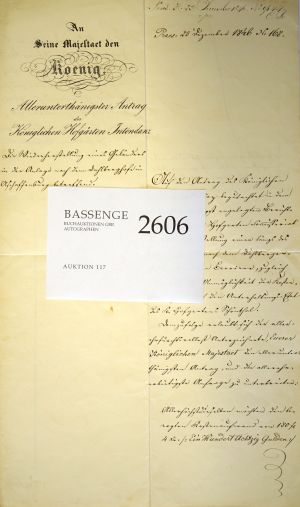 Lot 2606, Auction  117, Ludwig I., König von Bayern, Signatur unter einer Genehmigung