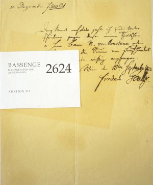 Lot 2624, Auction  117, Gentz, Friedrich von, Schuldschein 1802