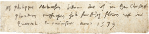 Lot 2634, Auction  117, Melanchthon, Philipp, Schriftstück 1539