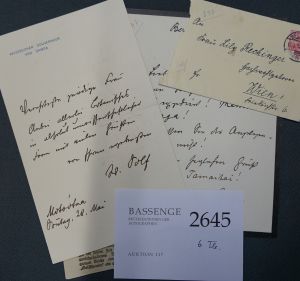 Lot 2645, Auction  117, Solf, Wilhelm, 2 Briefe + Beilagen
