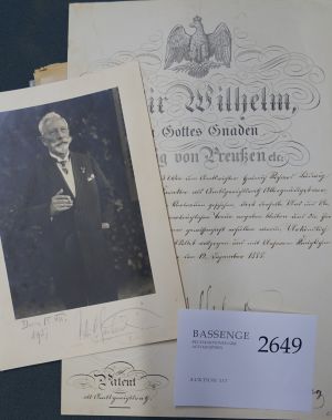 Lot 2649, Auction  117, Wilhelm II., Deutscher Kaiser, Urkunde 1888 + Beigaben