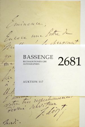 Lot 2681, Auction  117, Liszt, Franz, Brief an eine "Eminenz"