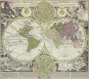 Lot 2832, Auction  117, Homann, Johann Baptist, Planiglobii terrestris cum utroq hemisphaerio 