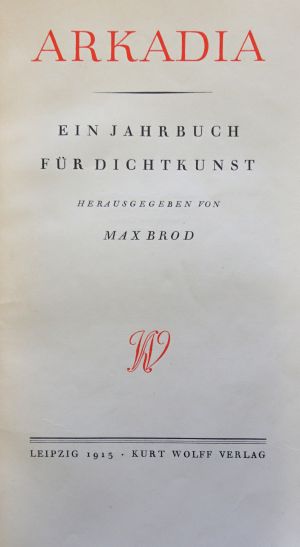 Lot 3007, Auction  117, Arkadia, Ein Jahrbuch für Dichtkunst (Kafka: Das Urteil)