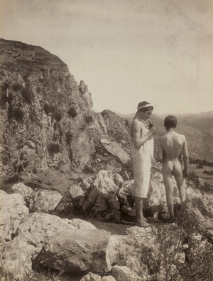 Lot 4055, Auction  117, Gloeden, Wilhelm von, Young male nudes by fountain