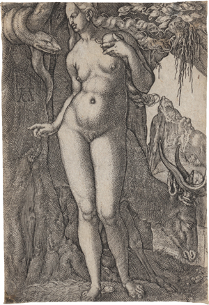 Lot 5000, Auction  117, Aldegrever, Heinrich, Adam mit dem Löwen: Eva mit der Hirschkuh