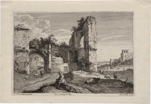 Lot 5145, Auction  117, Morin, Jean, Landschaft mit Ruine unf Staffage