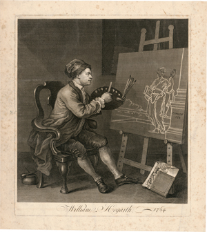 Lot 5544, Auction  117, Hogarth, William, William Hogartt malt Thalia die Muse der Dichtung