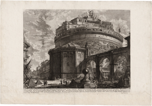 Lot 5606, Auction  117, Piranesi, Giovanni Battista, Veduta del Mausoleo d'Elio Adriano (Castello d'Angelo)