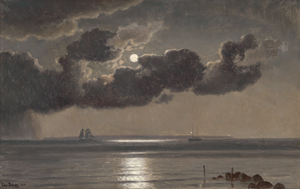 Lot 6094, Auction  117, Blache, Christian Vigilius, Vollmond über dem Öresund bei Kopenhagen