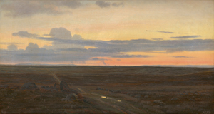 Lot 6100, Auction  117, Foss, Harald Frederik, Dänische Heidelandschaft in der Abendsonne