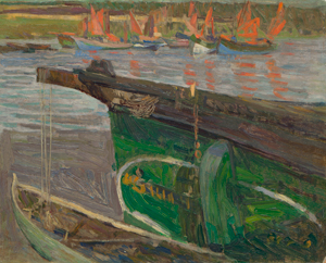 Lot 6214, Auction  117, Kurzweil, Maximilian, Grünes Boot im Hafen von Concarneau