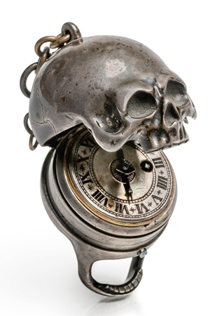 Lot 6341, Auction  117, Deutsch, 19. Jh. . 19. Jh. Kleine Memento Mori-Taschenuhr. 