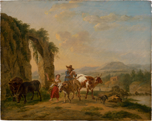 Lot 6904, Auction  117, Berchem, Nicolaes, Nachfolge. Hirtenpaar mit seinen Kühen 