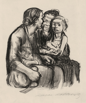 Lot 8368, Auction  117, Kollwitz, Käthe, Zwei schwatzende Frauen mit zwei Kindern