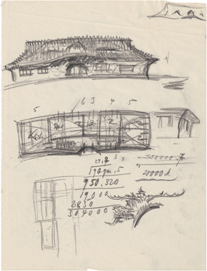 Lot 8469, Auction  117, Poelzig, Hans, Dresden Hellerau: Entwurf für ein Landhaus mit gestuftem Walmdach