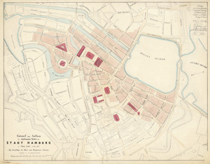 Lot 174, Auction  118, Hamburg, Aufbau der Stadt nach dem Brand im Jahre 1842