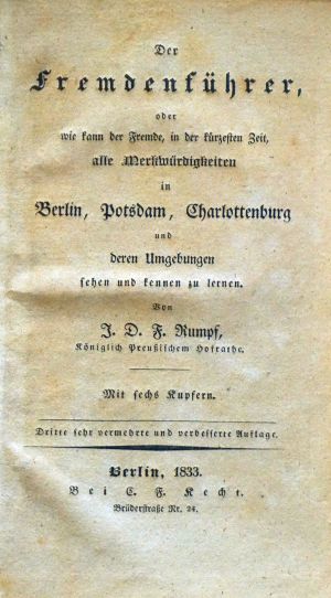Lot 285, Auction  118, Rumpf, Johann Daniel Friedrich, Neueste Beschreibung von Berlin