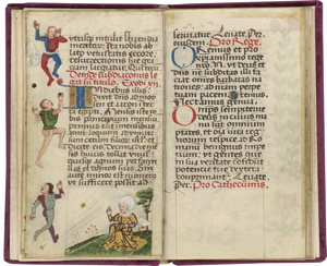 Lot 1017, Auction  118, Accessus altaris ympnus, Fragment eines spätmittelalterlichen Stundenbuchs. Lateinisch Handschrift auf Pergament. 