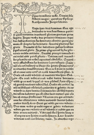 Lot 1028, Auction  118, Albertus Magnus, De mysterio missae