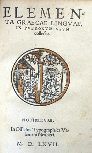 Lot 1050, Auction  118, Elementa graecae linguae., Elementa graecae linguae.