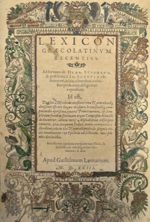 Lot 1061, Auction  118, Lexicon Graecolatinum recentiss, Ad formam ab Henr(ico) Stephano