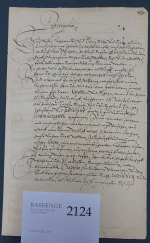 Lot 2124, Auction  118, Johann Ernst, Herzog von Sachsen-Eisenach, Brief zur Kriegslage