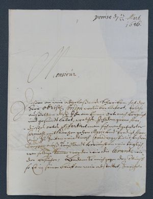 Lot 2140, Auction  118, Maximilian Wilhelm, Prinz von Brauschweig-Lüneburg, Brief Venedig 1686