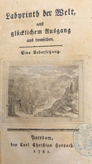 Lot 2316, Auction  118, Comenius, Johann Amos, Labyrinth der Welt, nebst glücklichem Ausgang aus demselben. 